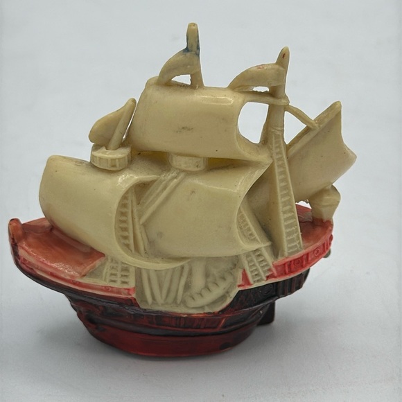 Antique German Depose Celluloid Tape Measure, Galleon Sailing Ship - Picture 2 of 3